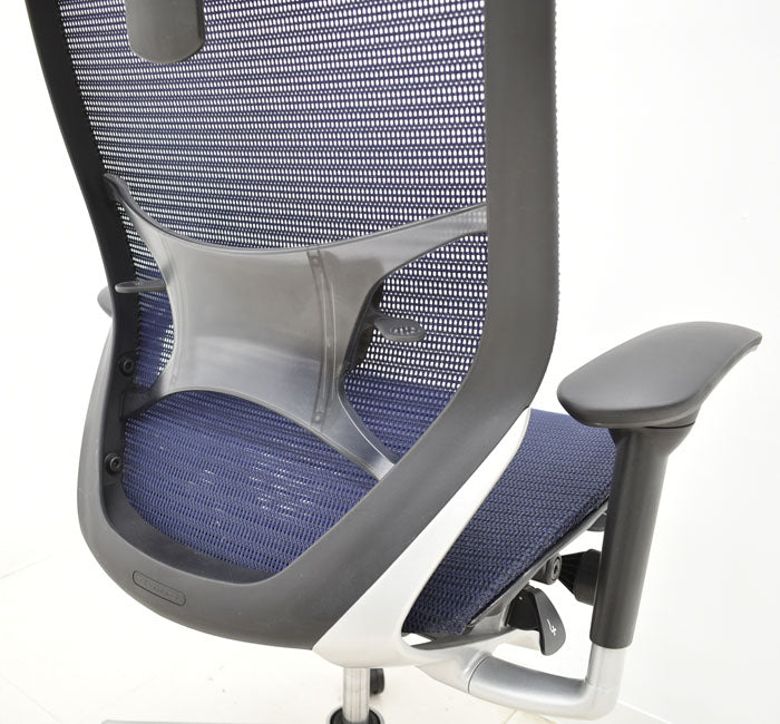 【中古】 オカムラ バロン エクストラハイバック 可動ヘッドレスト 可動肘(新型肘パット)ランバーサポート シルバー脚 2023112203 【中古オフィス家具】