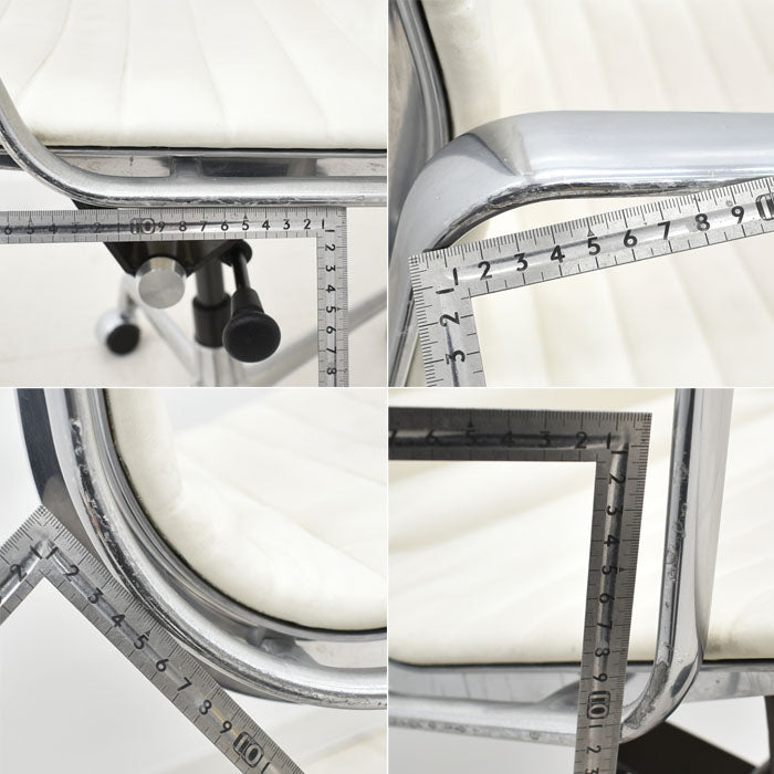 【中古】 ハーマン・ミラー hermanmiller アルミナムグループチェア エグゼクティブ アイボリー 革張り 2023113004 【中古オフィス家具】