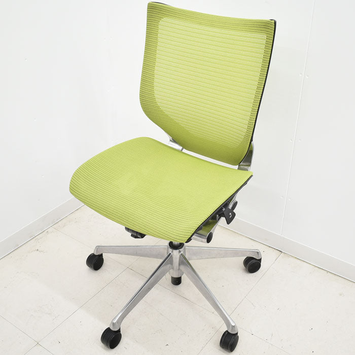 【中古】オカムラ バロン 肘なし ポリッシュ脚 ローバック 2023122201【中古オフィス家具】