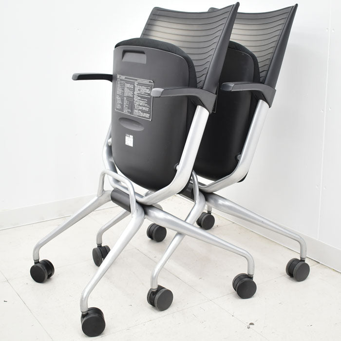 【中古】 イトーキ レクシブ キャスター付ミーティングチェア エラストマーバック 2023122303【中古オフィス家具】