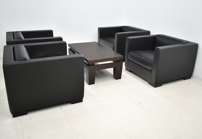 【中古】Cassina ixc. CATHERINE MEMMI+PHILIPPE HUREL 応接5点セット 総革張り 応接5点セット 総革張り 2024012301【中古オフィス家具】
