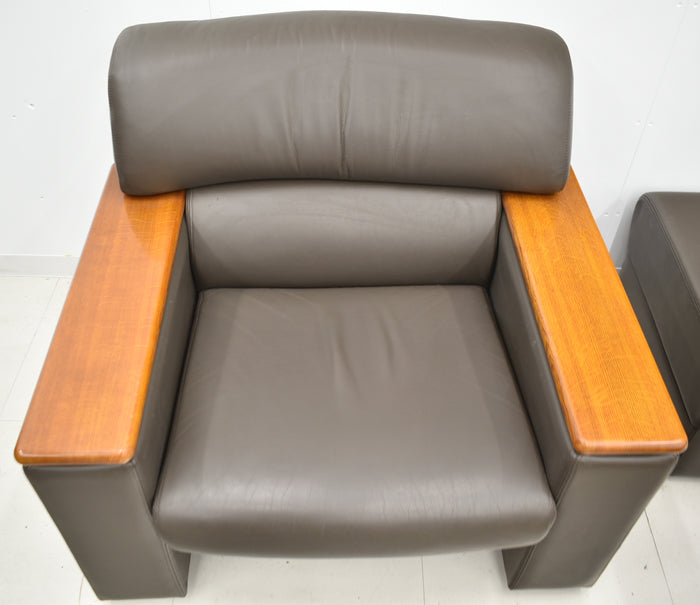 【中古】オカムラ S-18シリーズ 高級応接6点セット W2070 総革張り 2024012501【中古オフィス家具】