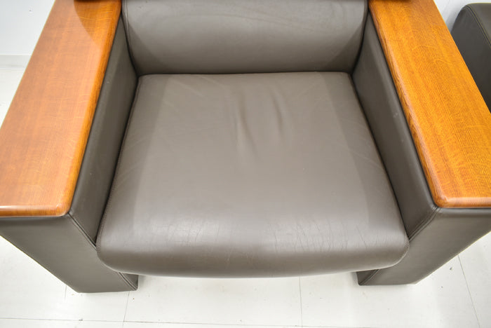 【中古】オカムラ S-18シリーズ 高級応接6点セット W2070 総革張り 2024012501【中古オフィス家具】
