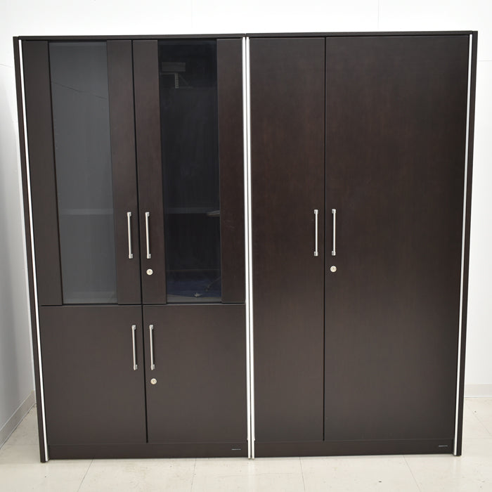 【中古】オカムラ マスターラインII 両開き書庫+ワードローブセット W1840 2024012903【中古オフィス家具】