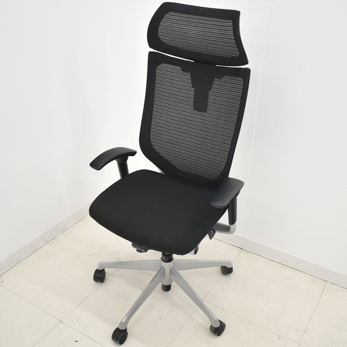 【中古】オカムラ バロン エクストラハイバック 可動ヘッドレスト 可動肘(新型肘パット) 2024020301【中古オフィス家具】
