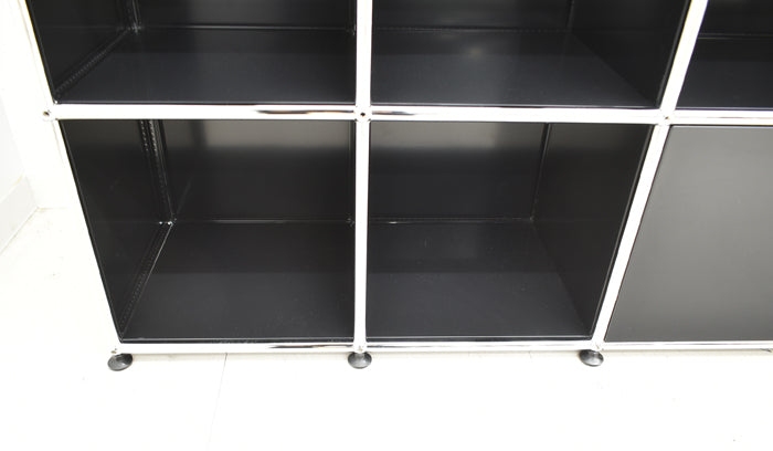 【中古】USM Haller ハラーキャビネット 4列3段 ブラック 2024020803【中古オフィス家具】