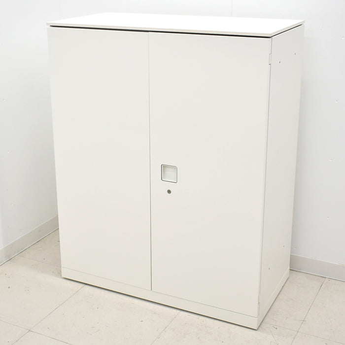 【中古】オカムラ レクトライン 両開きキャビネット 天板付 W900 2024030704【中古オフィス家具】