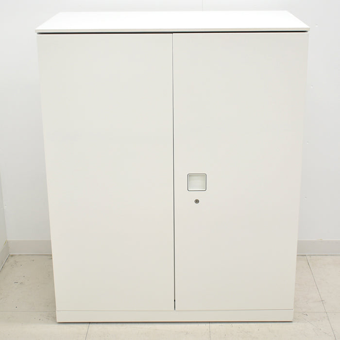 【中古】オカムラ レクトライン 両開きキャビネット 天板付 W900 2024030704【中古オフィス家具】