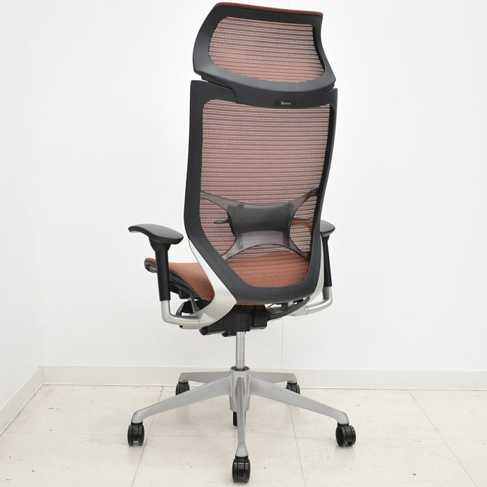 【中古】オカムラ エクストラハイバック 固定ヘッドレスト 可動肘(新型肘パット)ランバーサポート シルバー脚 2024030708【中古オフィス家具】