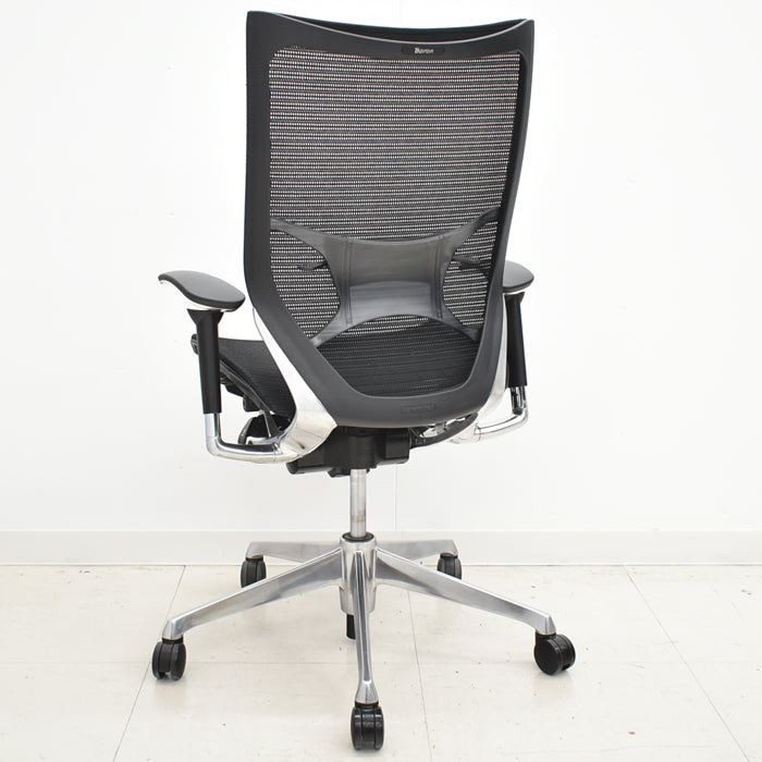 【中古】オカムラ バロン 可動肘(新品肘パット)ランバーサポート アルミポリッシュ 2024032701【中古オフィス家具】