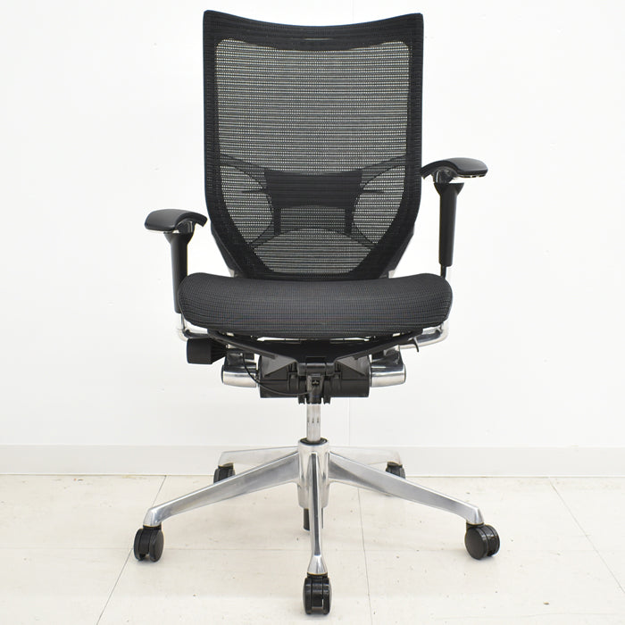 【中古】オカムラ バロン 可動肘(新品肘パット)ランバーサポート アルミポリッシュ 2024032701【中古オフィス家具】