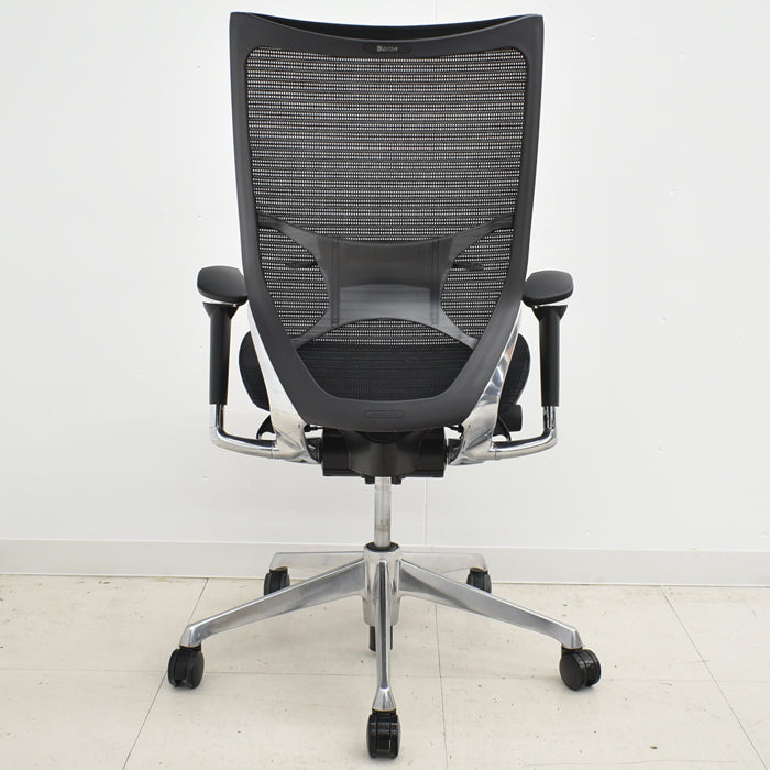 【中古】オカムラ バロン 可動肘(新品肘パット)ランバーサポート アルミポリッシュ 2024032701【中古オフィス家具】
