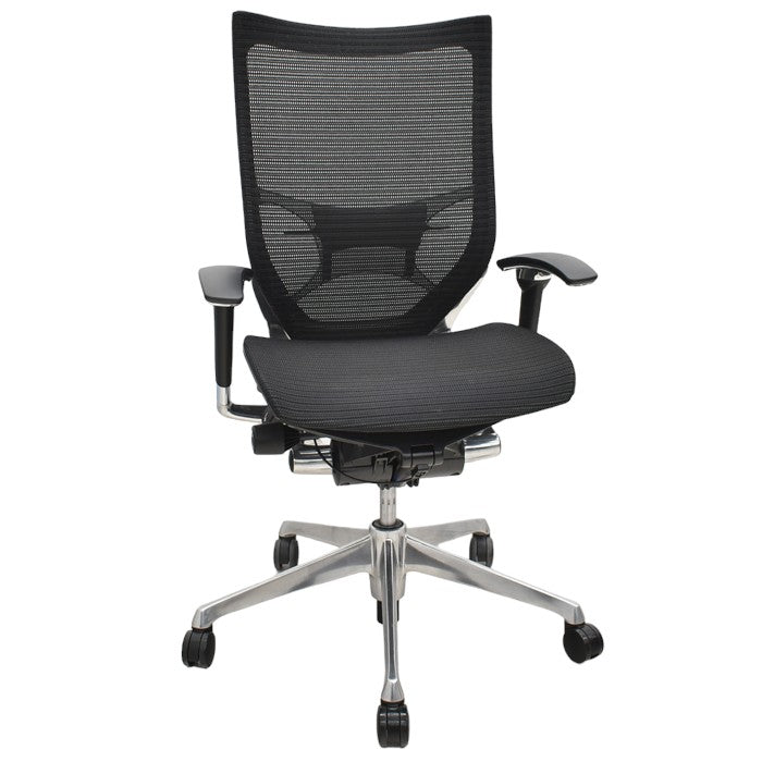 【中古】オカムラ バロン 可動肘(新品肘パット)ランバーサポート アルミポリッシュ 2024032701【中古オフィス家具】