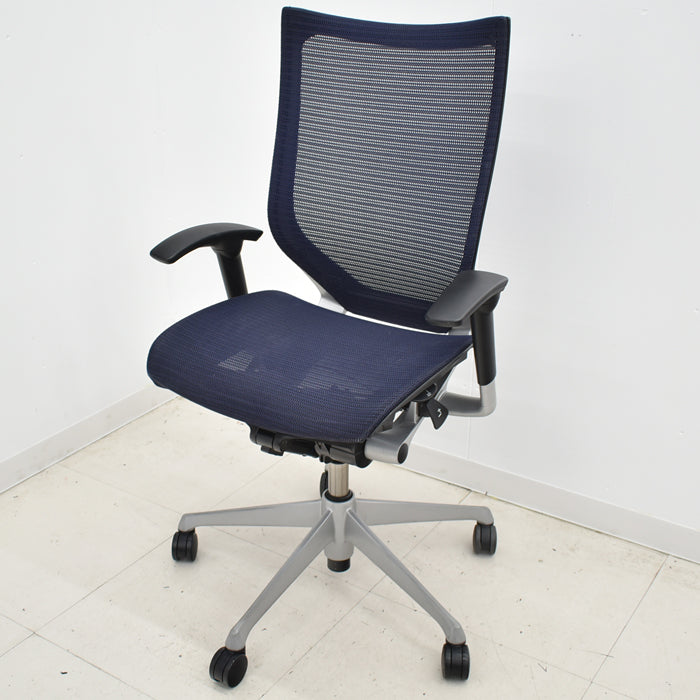 【中古】オカムラ バロン 可動肘(新品肘パット)ハイバック 2024032702【中古オフィス家具】