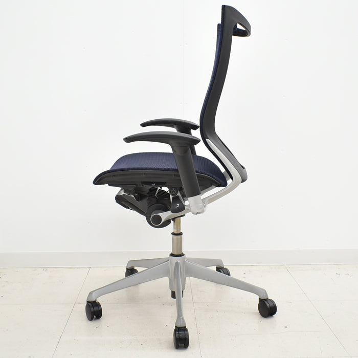 【中古】オカムラ バロン 可動肘(新品肘パット)ハイバック 2024032702【中古オフィス家具】