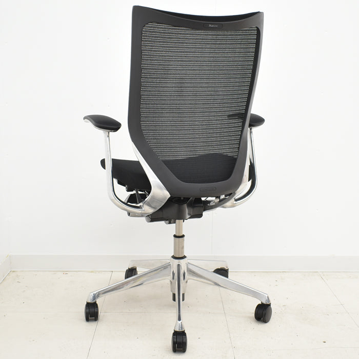 【中古】オカムラ バロン ハイバック 固定肘 ポリッシュ脚 2024033004【中古オフィス家具】【商品画像3】