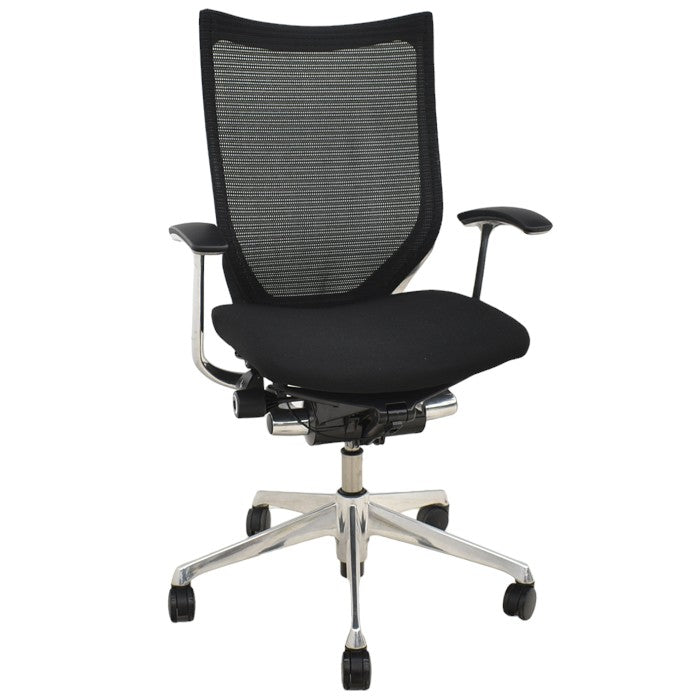 【中古】オカムラ バロン ハイバック 固定肘 ポリッシュ脚 2024033002【中古オフィス家具】【商品画像1】