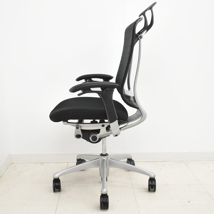 【中古】オカムラ コンテッサ 可動肘 ハンガー グラデーションメッシュ シルバー脚 2024040401【中古オフィス家具】