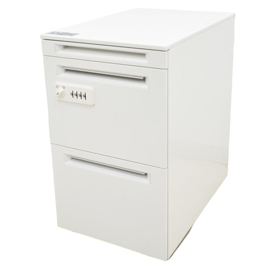 【中古】オカムラ プロユニット 3段ワゴン ダイヤル錠タイプ W390 2024040404【中古オフィス家具】