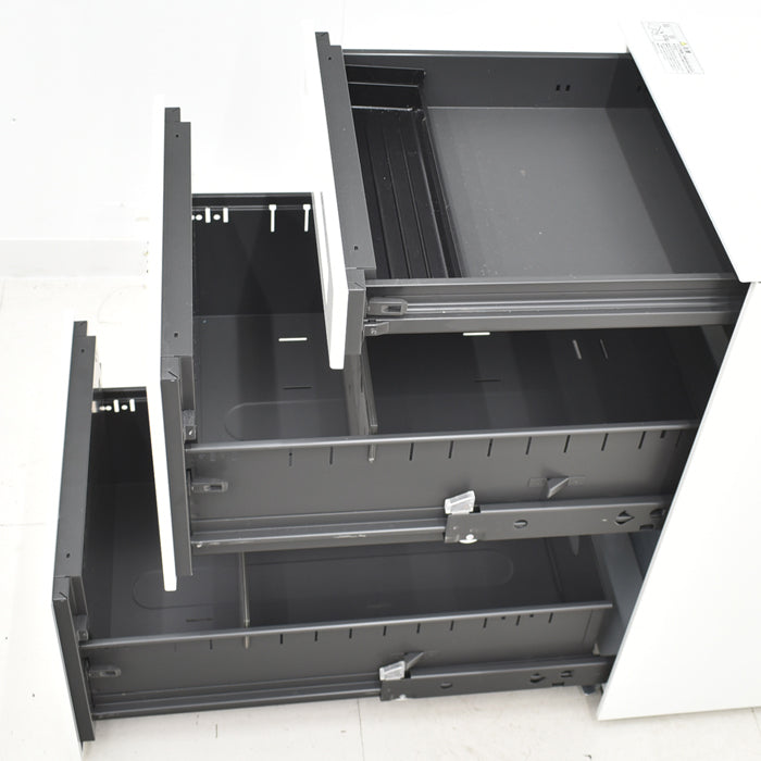 【中古】オカムラ プロユニット 3段ワゴン ダイヤル錠タイプ W390 2024040405【中古オフィス家具】