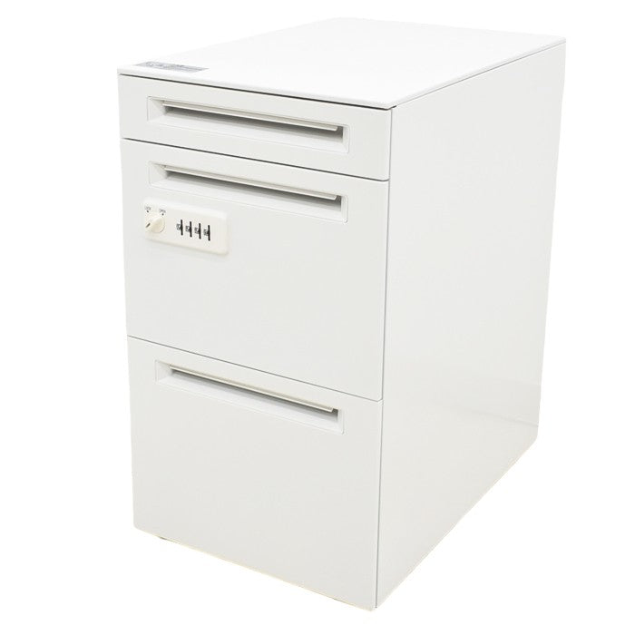 【中古】オカムラ プロユニット 3段ワゴン ダイヤル錠タイプ W390 2024040405【中古オフィス家具】