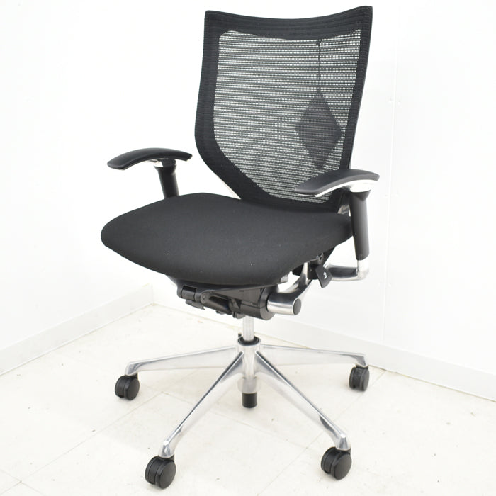 【中古】オカムラ バロン ローバック 可動肘(新型肘パット)ポリッシュ 2024041101【中古オフィス家具】