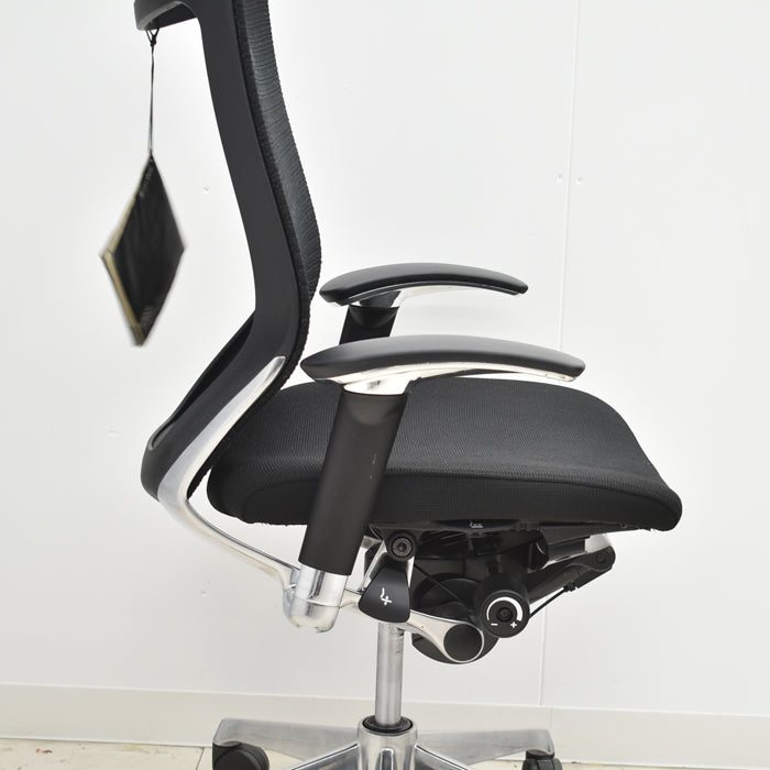 【中古】オカムラ バロン ローバック 可動肘(新型肘パット)ポリッシュ 2024041101【中古オフィス家具】