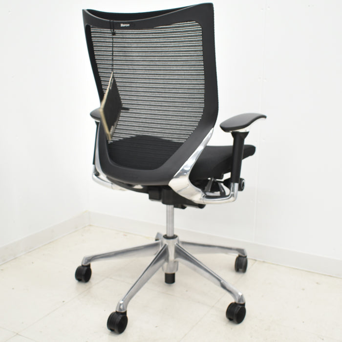 【中古】オカムラ バロン ローバック 可動肘(新型肘パット)ポリッシュ 2024041101【中古オフィス家具】