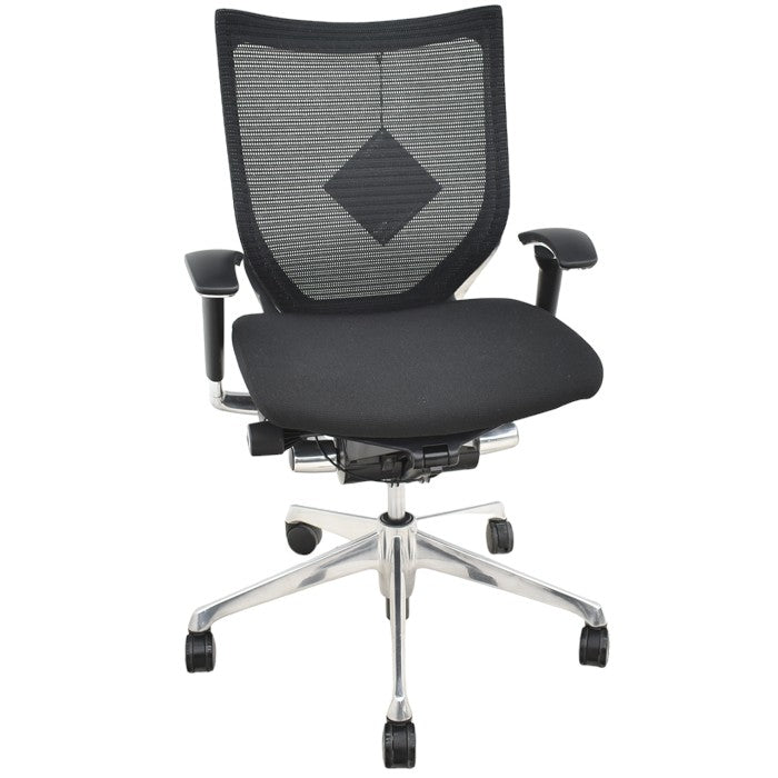【中古】オカムラ バロン ローバック 可動肘(新型肘パット)ポリッシュ 2024041101【中古オフィス家具】
