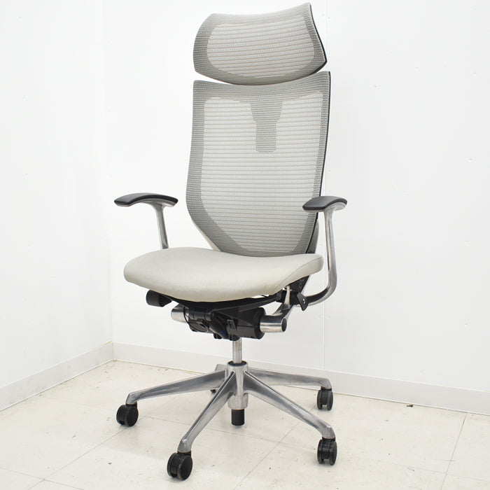 【中古】オカムラ バロン エクストラハイバック 可動ヘッドレスト 固定肘(新型肘パット)ポリッシュ 2024042408【中古オフィス家具】【商品画像2】
