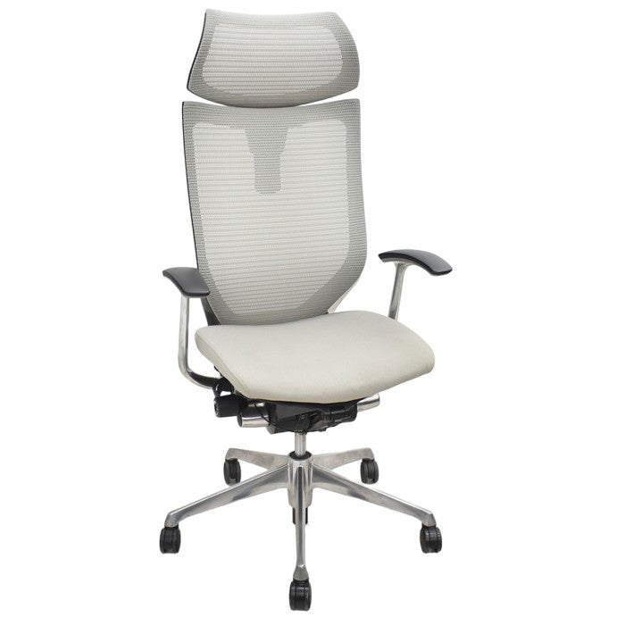 【中古】オカムラ バロン エクストラハイバック 可動ヘッドレスト 固定肘(新型肘パット)ポリッシュ 2024042408【中古オフィス家具】【商品画像1】