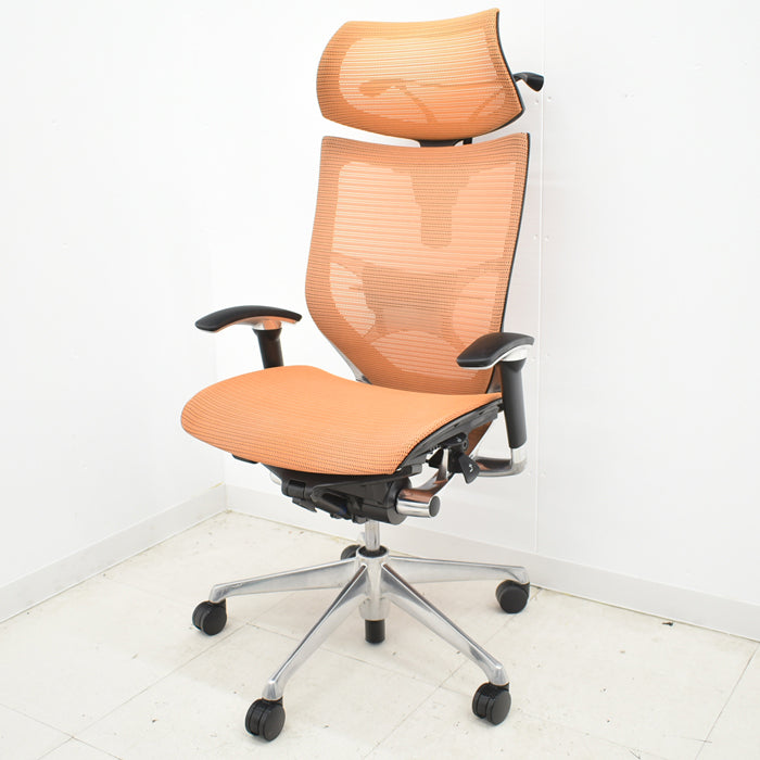 【中古】オカムラ バロン エクストラハイバック 可動ヘッドレスト 可動肘(新型肘パット)ポリッシュ ハンガー ランバーサポート  2024042504【中古オフィス家具】【商品画像2】