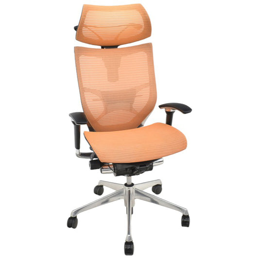 【中古】オカムラ バロン エクストラハイバック 可動ヘッドレスト 可動肘(新型肘パット)ポリッシュ ハンガー ランバーサポート  2024042504【中古オフィス家具】【商品画像1】