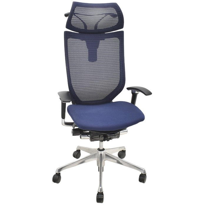 【中古】オカムラ バロン エクストラハイバック 可動ヘッドレスト 可動肘(新型肘パット)ポリッシュ ハンガー 2024042601【中古オフィス家具】【商品画像1】