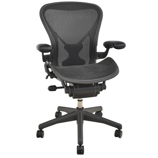 【中古】ハーマンミラー アーロンチェア Bサイズ 可動肘 ポスチャーフィット(パット新品交換済)リクライニング範囲調整 2024043002【中古オフィス家具】【商品画像1】