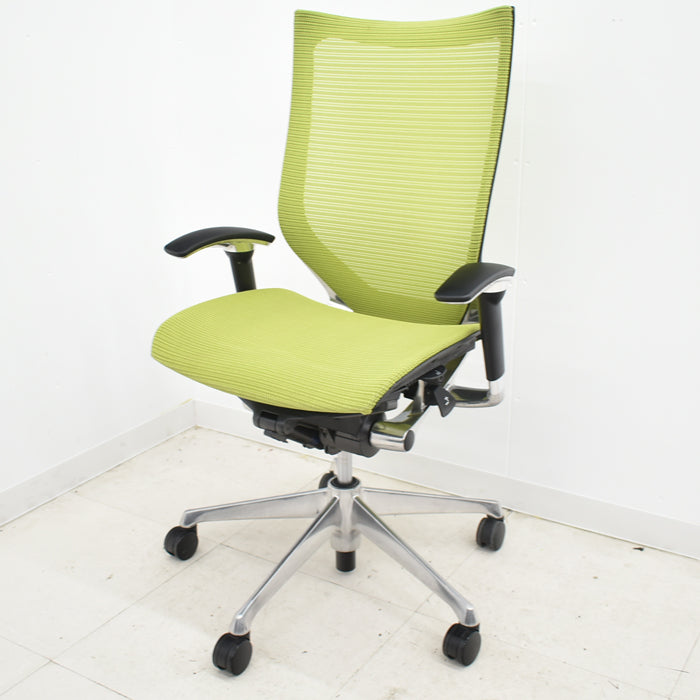 【中古】オカムラ バロン ハイバック 可動肘(新品肘パット)アルミポリッシュ 2024043004【中古オフィス家具】【商品画像2】