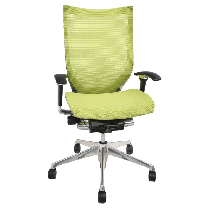 【中古】オカムラ バロン ハイバック 可動肘(新品肘パット)アルミポリッシュ 2024043004【中古オフィス家具】【商品画像1】