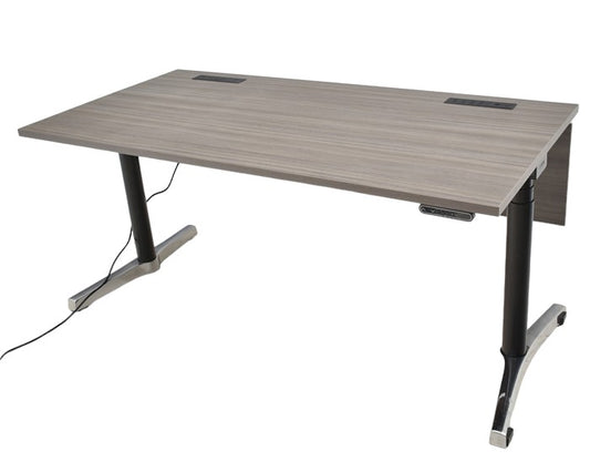 【中古】イトーキ トイロ 電動昇降デスク アルミミラー脚 平エッジ 幕板付 2019年製 W1550 2024051103【中古オフィス家具】【商品画像1】