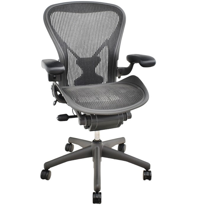 【中古】ハーマンミラー アーロンチェア Bサイズ フル装備 ポスチャーフィット 肘レバータイプ 2024052303【中古オフィス家具】【商品画像1】
