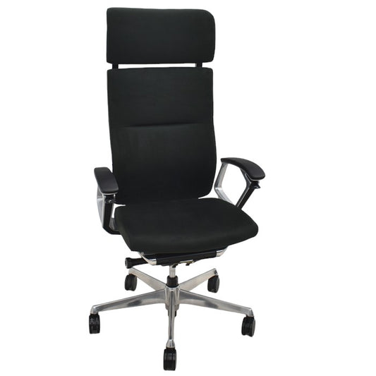 【中古】オカムラ デューク エクストラハイバック 可動ヘッドレスト 固定肘 ランバーサポート 2024053101【中古オフィス家具】【商品画像1】