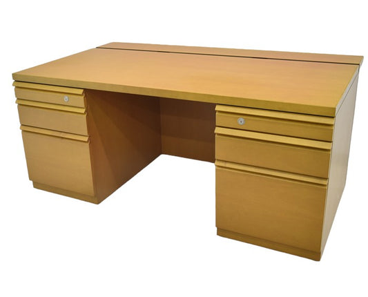 【中古】天童木工 高級役員両袖デスク W1600 2024061004【中古オフィス家具】