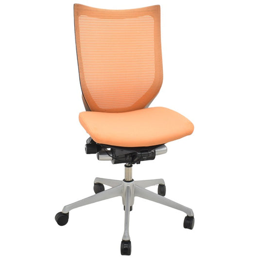【中古】オカムラ バロン ハイバック 肘なし オレンジ 2024061703【中古オフィス家具】