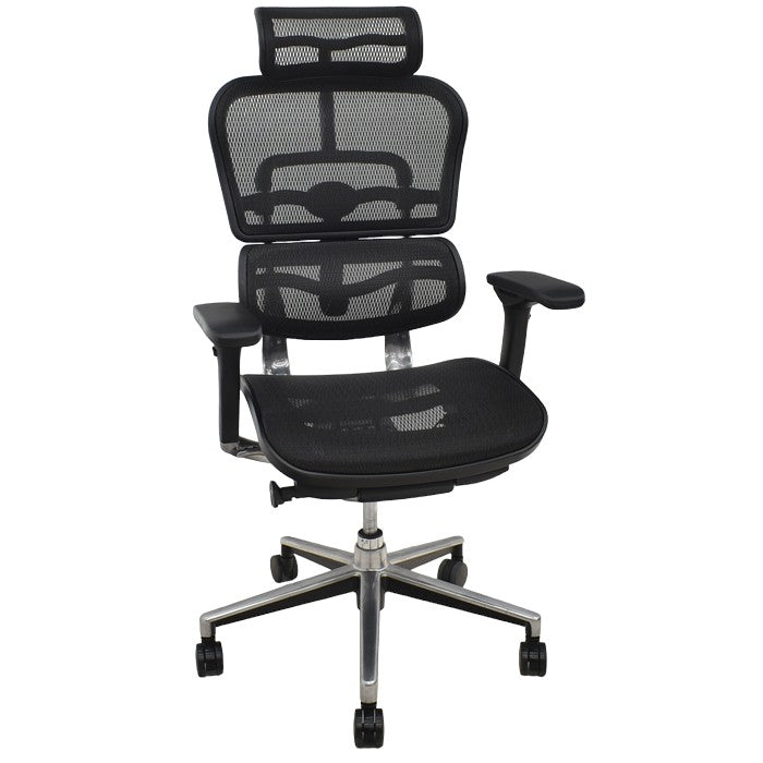 【中古】エルゴヒューマン ベーシック 可動肘 ヘッドレスト ポリッシュ 2024062001【中古オフィス家具】