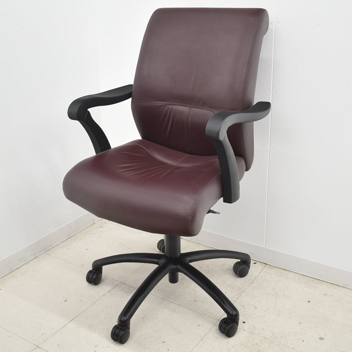 【中古】キールハワー ダンフォース ミドルバック 固定肘 総革張り 2024062003【中古オフィス家具】