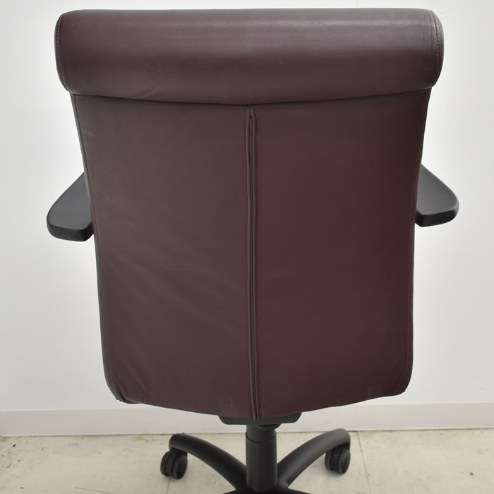 【中古】キールハワー ダンフォース ミドルバック 固定肘 総革張り 2024062003【中古オフィス家具】