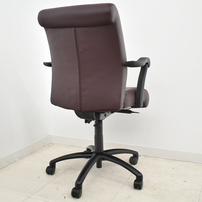 【中古】キールハワー ダンフォース ミドルバック 固定肘 総革張り 2024062004【中古オフィス家具】