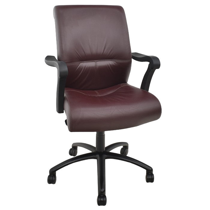 【中古】キールハワー ダンフォース ミドルバック 固定肘 総革張り 2024062004【中古オフィス家具】