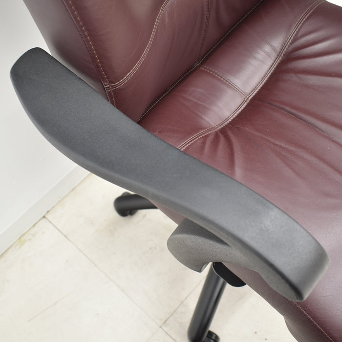 【中古】キールハワー ダンフォース ミドルバック 固定肘 総革張り 2024062005【中古オフィス家具】