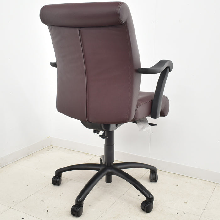 【中古】キールハワー ダンフォース ミドルバック 固定肘 総革張り 2024062005【中古オフィス家具】