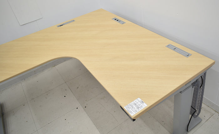 【中古】オカムラ スイフト 電動昇降 L型デスク コントロールパネルインジケーター付ボタンタイプ W1550 2024062504【中古オフィス家具】